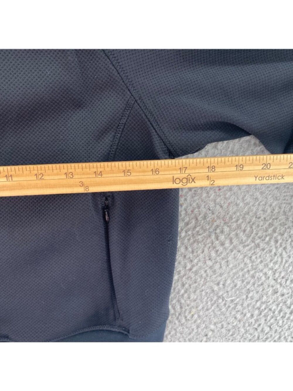 Athleta Jacket Womens Medium Black Swerve Pique Knit Cropped Hooded Long Sleeve* - Picture 9 of 11